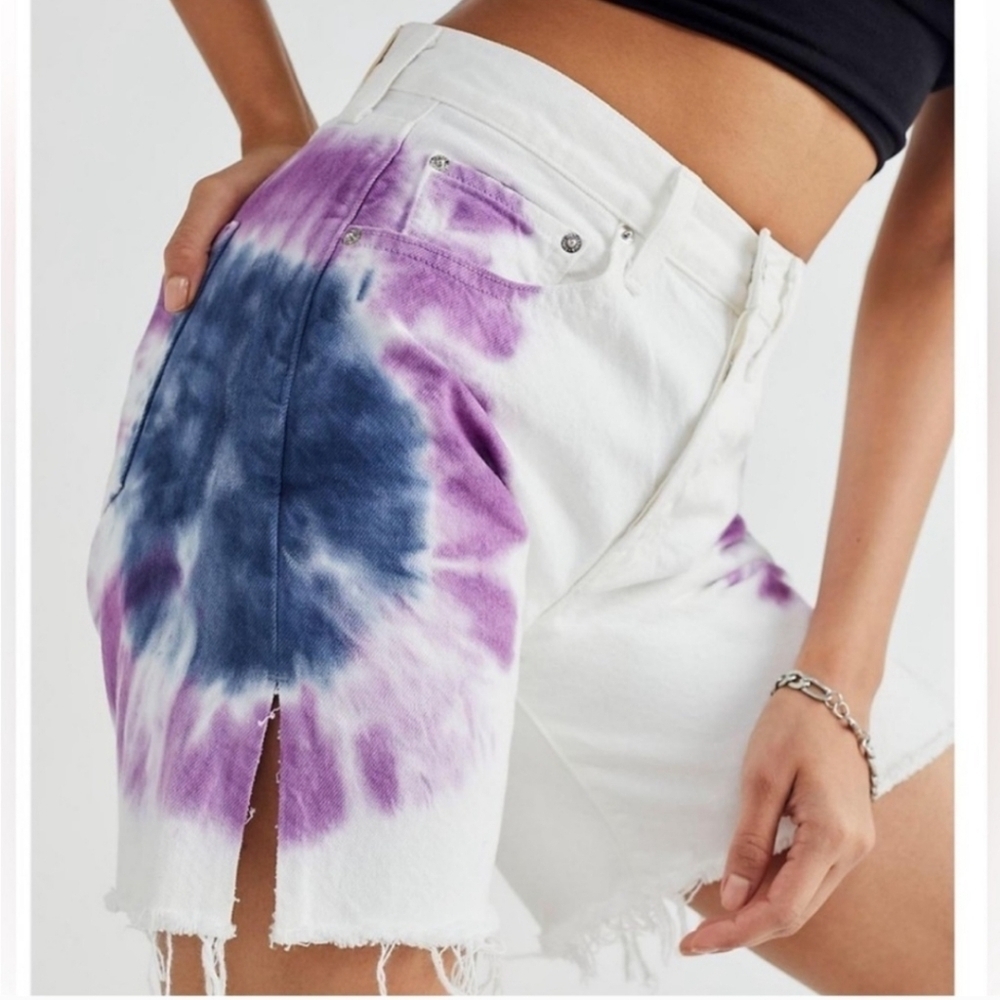 Edwin Purple & Blue Tie Dyed Shorts